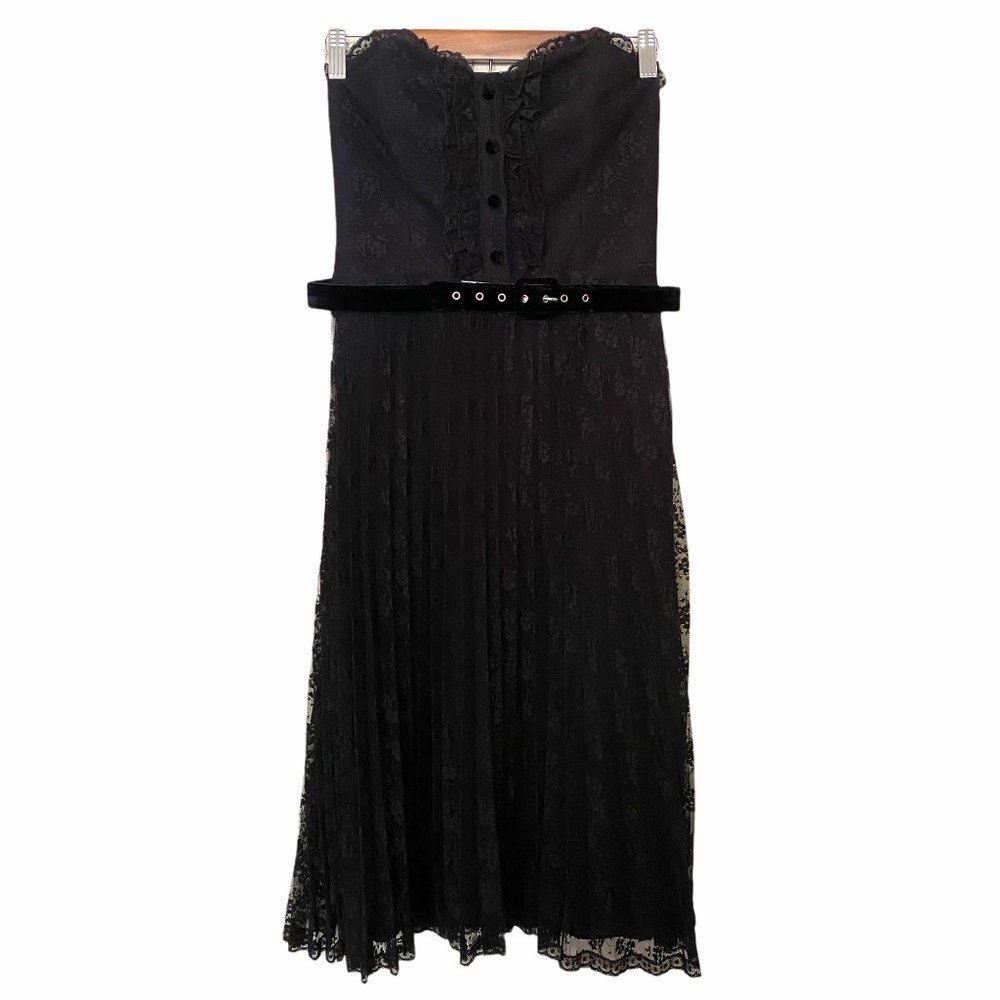 Betsey Johnson Vintage Strapless lace Pleated Dress
